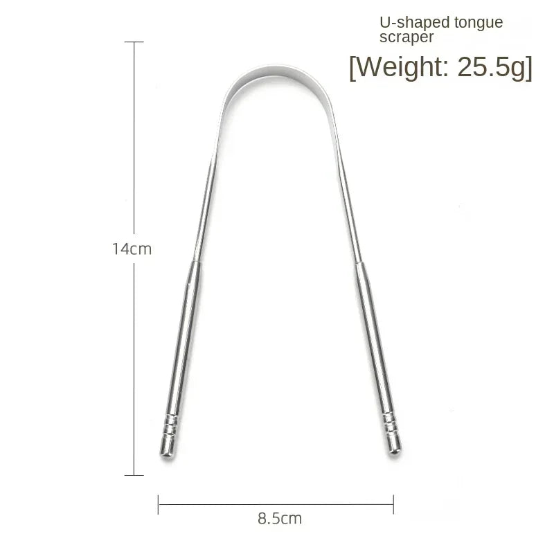 Stainless Steel Tongue Scraper with Non-Slip Handle – Reusable & Portable