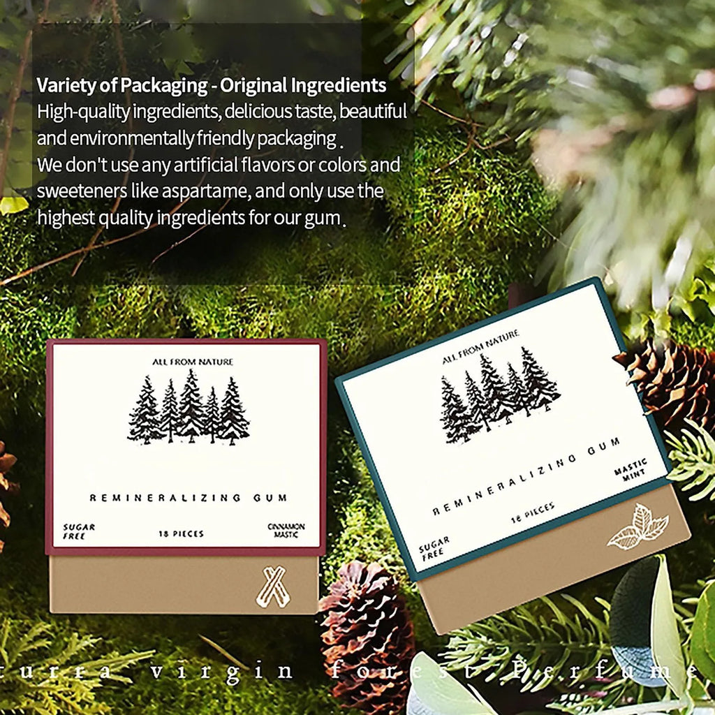 Remineralizing Chewing Gum – Sugar-Free Mastic Mint Gum for Jawline Workout & Fresh Breath