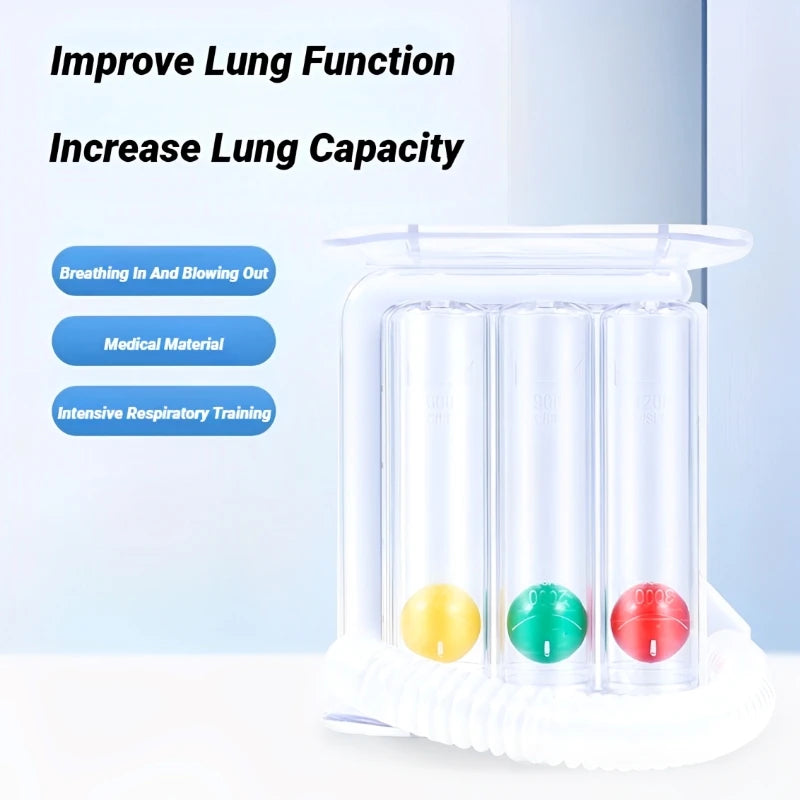 3-Ball Breathing Trainer & Tester – Lung Function & Respiratory Spirometry Exerciser