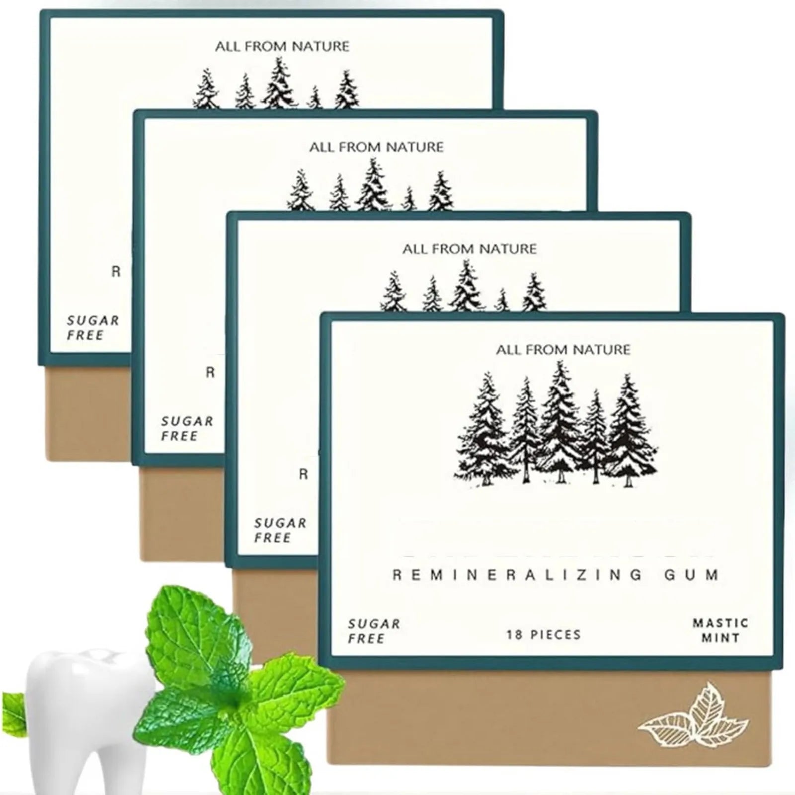 Remineralizing Chewing Gum – Sugar-Free Mastic Mint Gum for Jawline Workout & Fresh Breath