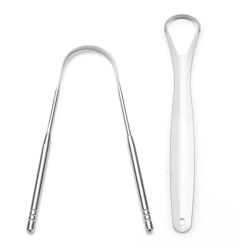 Stainless Steel Tongue Scraper with Non-Slip Handle – Reusable & Portable