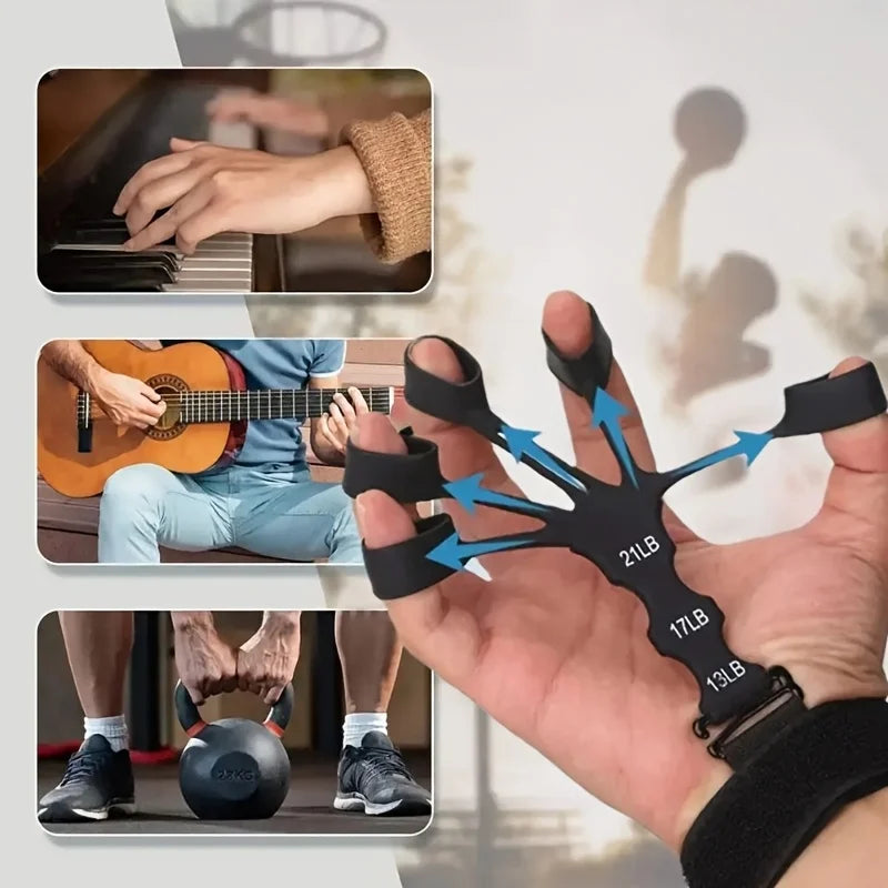 Finger & Wrist Strength Trainer – 5-Finger Silicone Exerciser for Flexion, Extension & Vascular Pump