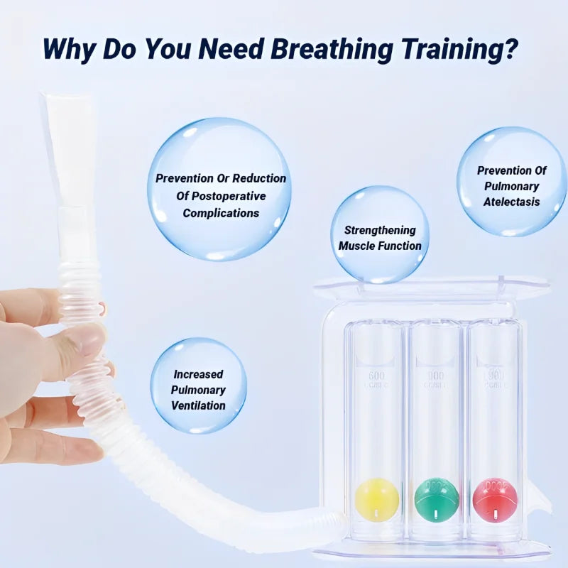 3-Ball Breathing Trainer & Tester – Lung Function & Respiratory Spirometry Exerciser