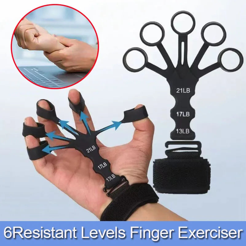 Finger & Wrist Strength Trainer – 5-Finger Silicone Exerciser for Flexion, Extension & Vascular Pump
