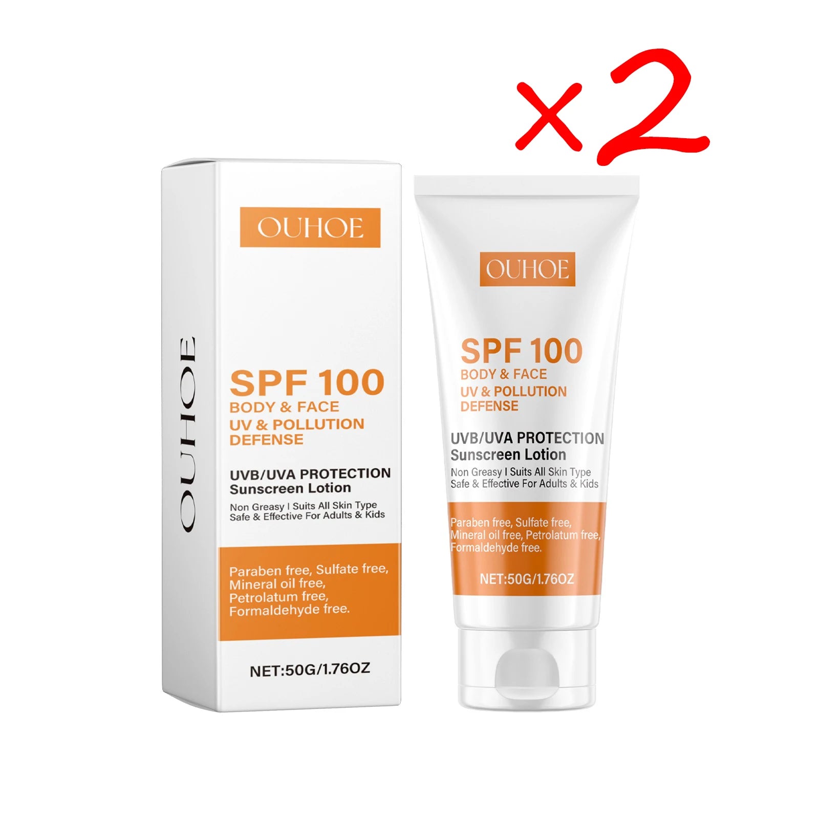 SPF 100 Hydrating Sunscreen Lotion – Fast Absorbing, Waterproof UV Protection