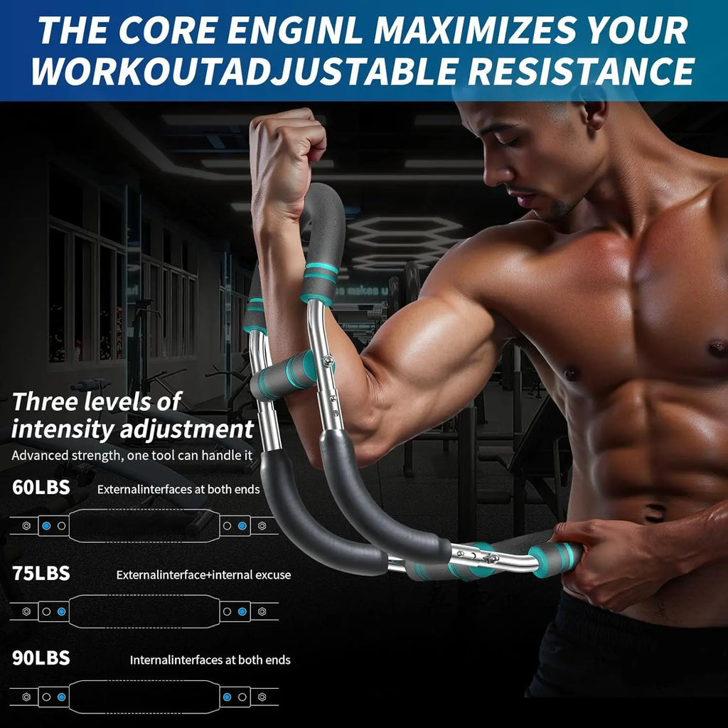 Adjustable Arm Twister Exercise Bar – 60–140 lbs Resistance, Strengthen Chest & Forearms