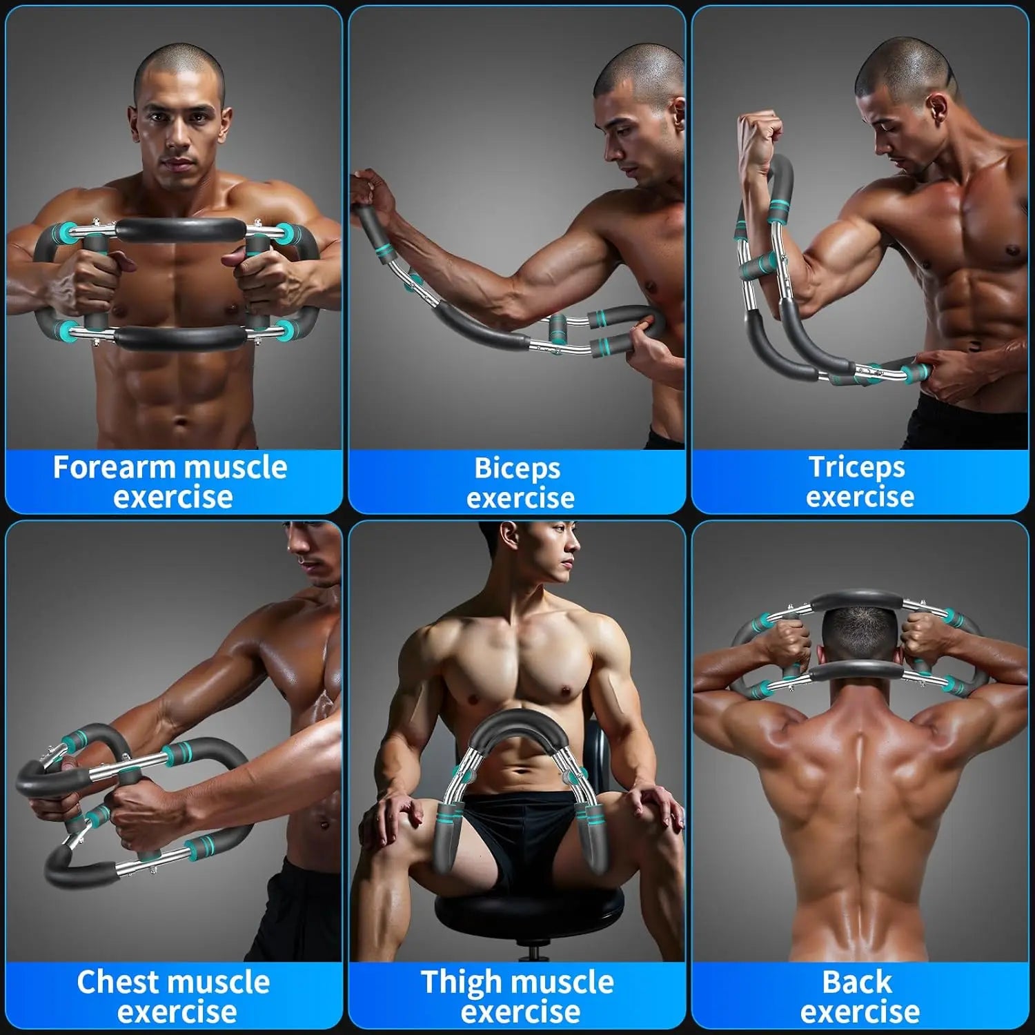 Adjustable Arm Twister Exercise Bar – 60–140 lbs Resistance, Strengthen Chest & Forearms